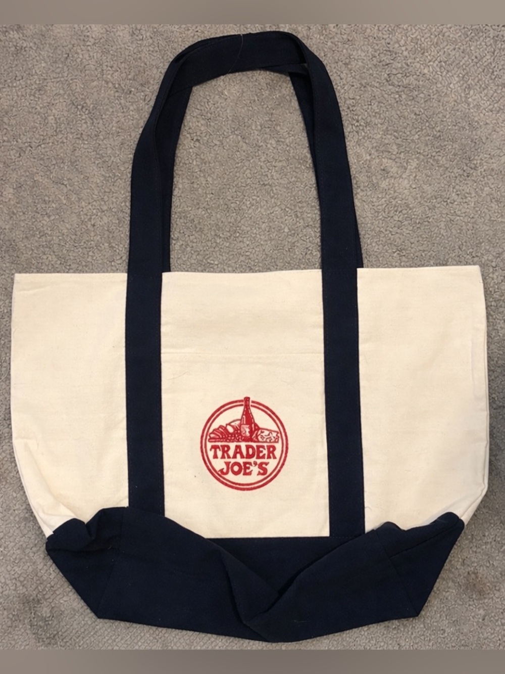 Trader Joe’s Tote Bag Cream and Blue